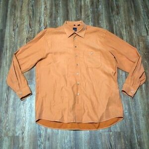 Haupt Shirt Men's XL Orange Button Down Business Casual Office Made in Poland